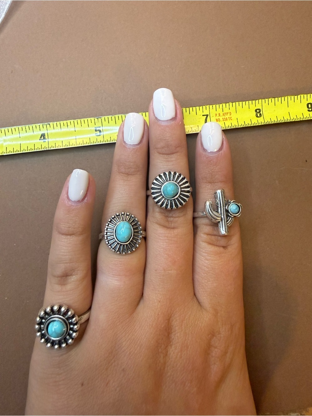 🩵BUNDLE AND SAVE (3/$16) 🩵 Silver Turquoise Sunburst & Cactus Ring Set